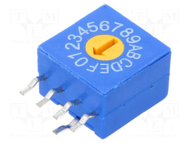 Encoding switch; HEX/BCD; Pos: 16; THT; Rcont max: 100mΩ; 5Ncm; tube ECE ERD416RRZ