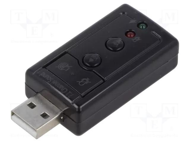 PC extension card: sound; stereo 7.1,USB 2.0; volume control SAVIO SAVAK-01
