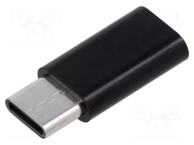 Adapter; USB 3.1; USB B micro socket,USB C plug; black SAVIO SAVAK-31/BLACK