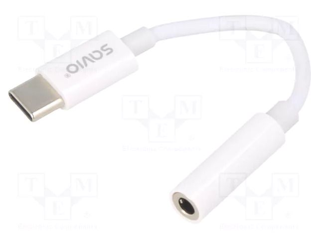 Cable; USB 3.1; Jack 3.5mm socket,USB C plug; 0.11m; white SAVIO SAVAK-52