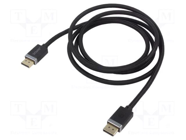 Cable; DisplayPort plug,both sides; textile; DisplayPort 1.4 SAVIO SAVKABELCL-166
