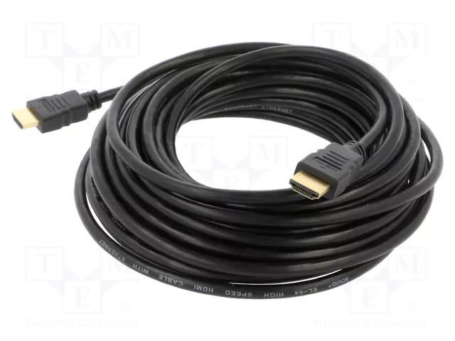 Cable; HDMI plug,both sides; HDMI 1.4; Len: 10m; black; 30AWG SAVIO SAVKABELCL-34