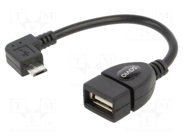 Cable; OTG,USB 2.0; USB A socket,USB B micro plug (angle) SAVIO SAVKABELCL-61