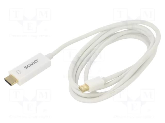 Cable; HDMI plug,mini DisplayPort plug; Len: 1.8m; white; 30AWG SAVIO SAVKABELCL-83