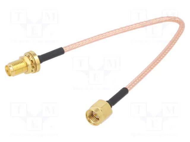 Cable; 0.15m; SMA male,SMA female; shielded; transparent; 6"; 50Ω MUELLER ELECTRIC BU-4150031006