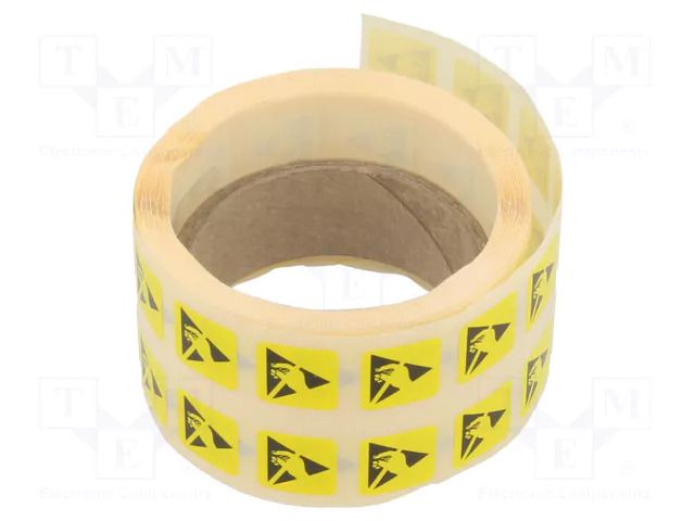Self-adhesive label; ESD; 12.5x12.5mm; 1000pcs; yellow DESCO EUROPE SCS-242130