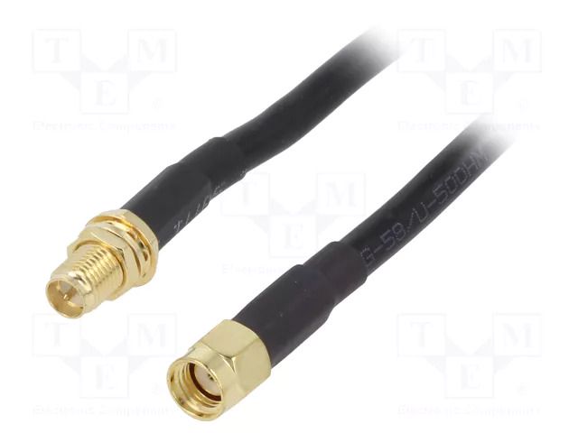 Cable; 1m; RP-SMA male,RP-SMA female; black; straight; 50Ω ONTECK SMA-M/F-OTK1