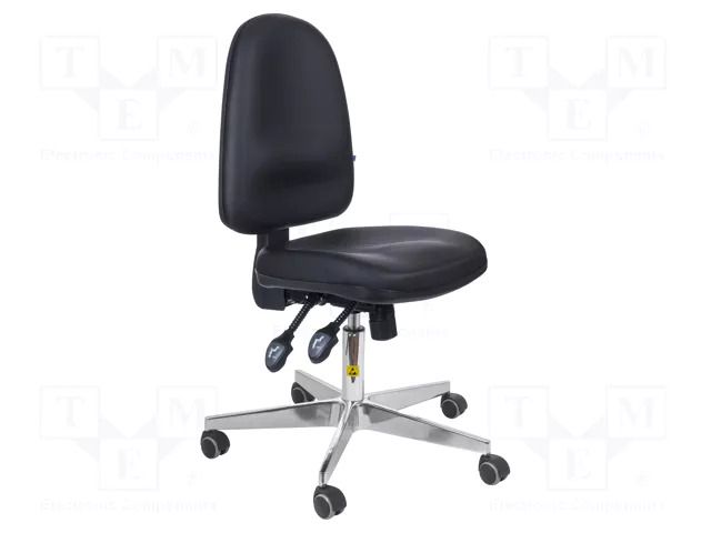 Cleanroom acces: chair; black; 460x430mm; 480÷605mm; 440x510mm RT WORK CLEANR-CHAIR-04
