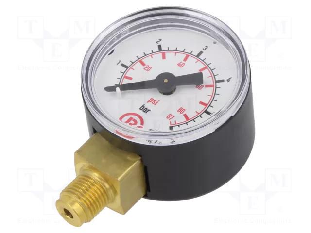 Manometer; 0÷6bar; G 1/8",bottom connection; 40mm; Temp: -20÷60°C PNEUMAT 110.34-KD