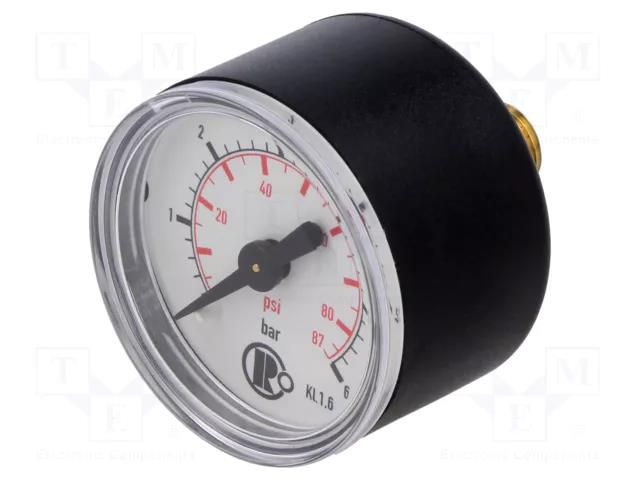 Manometer; 0÷6bar; G 1/8",rear connection; 40mm; Temp: -20÷60°C PNEUMAT 110.45-KD