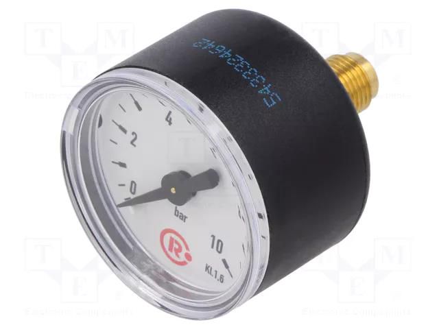Manometer; 0÷10bar; G 1/8",rear connection; 40mm; Temp: -20÷60°C PNEUMAT 110.46-K