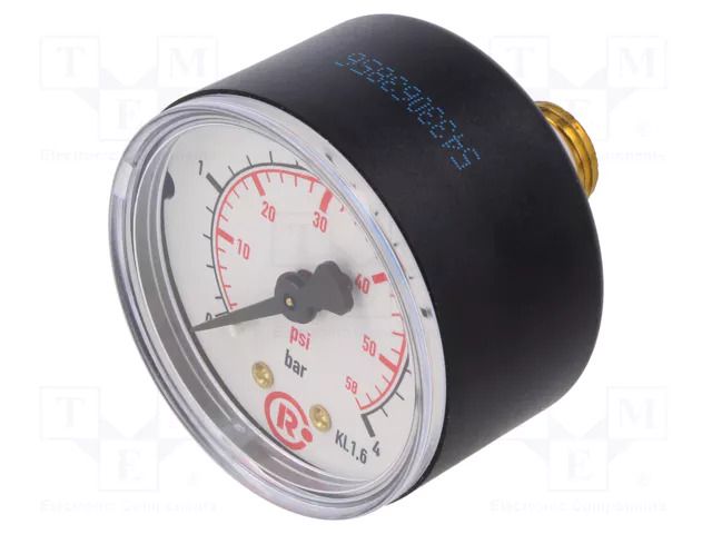 Manometer; 0÷4bar; G 1/4",rear connection; 50mm; Temp: -20÷60°C PNEUMAT 204-KD
