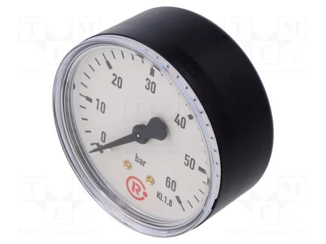 Manometer; 0÷60bar; G 1/4",rear connection; 63mm; Temp: -20÷60°C PNEUMAT 221-K