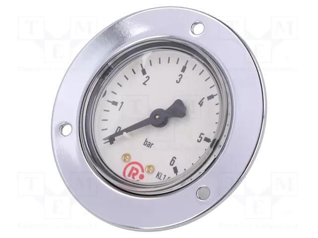 Manometer; 0÷6bar; G 1/4",rear connection; 50mm; Temp: -20÷60°C PNEUMAT 305/50