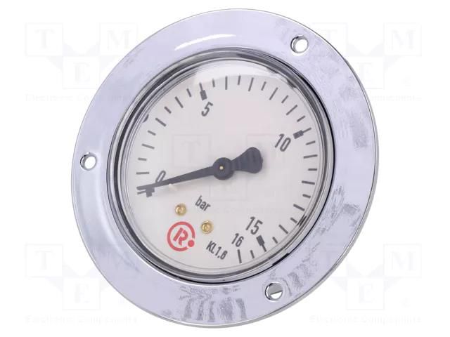Manometer; 0÷16bar; G 1/4",rear connection; 63mm; Temp: -20÷60°C PNEUMAT 307/63