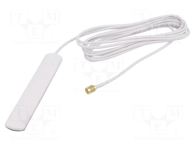 Antenna; GSM; 0dBi; L: 116mm; Len: 2.5m; male,SMA; Colour: white 2J Antennas 5004PW250LL100WSMA