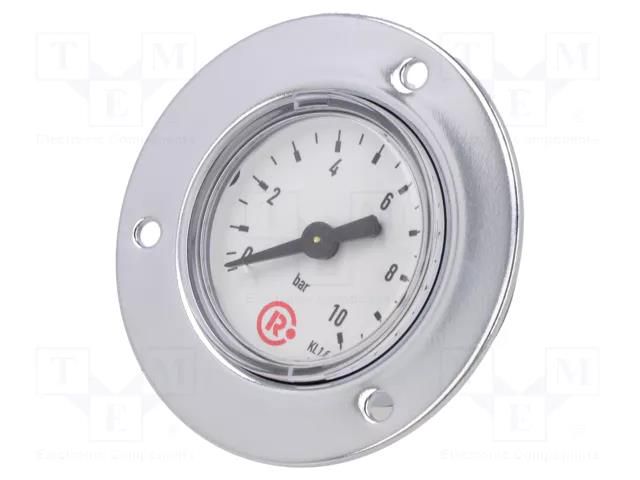 Manometer; 0÷10bar; G 1/8",rear connection; 40mm; Temp: -20÷60°C PNEUMAT 306/40