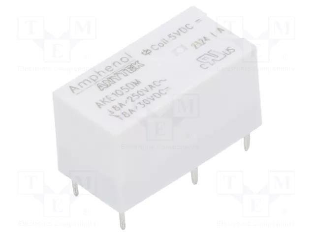 Relay: electromagnetic; SPST-NO; Ucoil: 5VDC; 8A; 8A/250VAC; AKE AMPHENOL ANYTEK AKE105DM00G