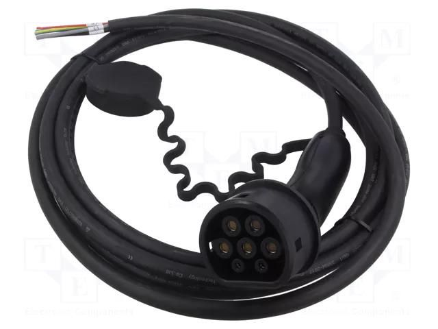 Cable: eMobility; 1x0.5mm2,5x6mm2; 480V; 11kW; IP54; three-phase AMPHENOL HVCOIMBR6PS702L500