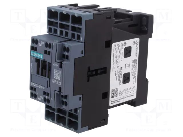 Contactor: 3-pole; NO x3; Auxiliary contacts: NO + NC; 24VDC; 32A SIEMENS 3RT2027-2BB40