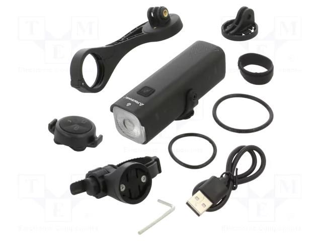 Torch: LED bike torch; 1.5h; 200lm,400lm,1000lm; IPX6; HighLine MACTRONIC ABF0166-SET