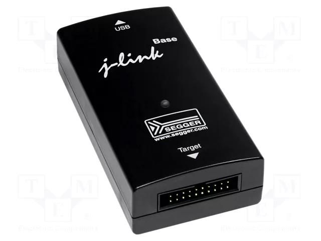 Programmer: debugger; 1.2÷5VDC; 20pin,USB B; 100x53x27mm; 1Mbps SEGGER MICROCONTROLLER J-LINKBASE-CLASSIC