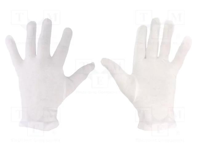 Protective gloves; ESD; M; Features: Breathable fabric; cotton ELME GNB-M