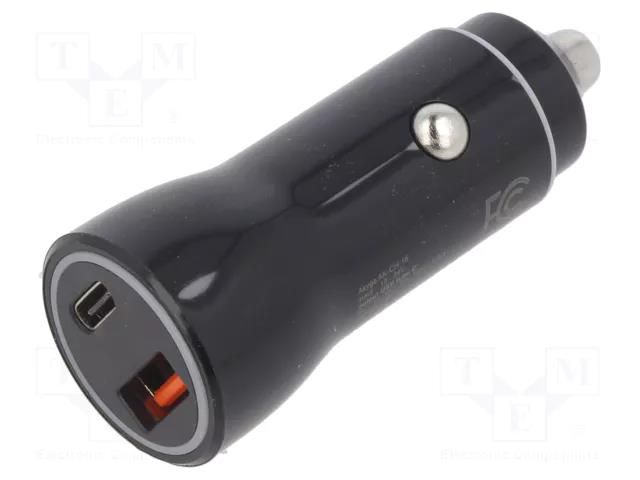 USB power supply; USB A socket,USB C socket; Sup.volt: 12÷24VDC AKYGA AK-CH-16