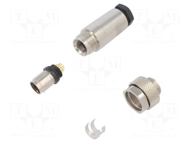 Connector: M9; plug; male; Plating: gold-plated; 125V; 1A; IP67; 712 BINDER 99-0421-10-07