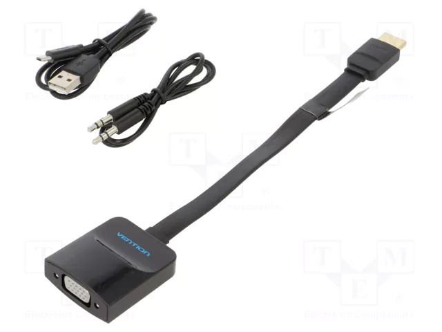 Converter; HDMI 1.4; Full HD 1080p; 0.15m; black VENTION 74346