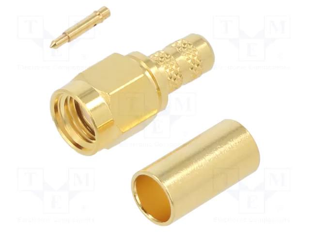 Connector: SMA; plug; male; straight; 50Ω; soldering,crimped; PTFE AMPHENOL RF 901-9870