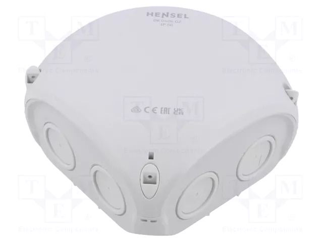 Enclosure: junction box; X: 130mm; Y: 130mm; Z: 77mm; IP66; grey HENSEL HENSEL-DK-0606-GZ