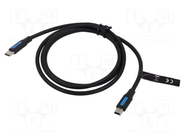 Cable; USB 2.0; USB B mini plug,USB C plug; nickel plated; 0.5m VENTION COWBD