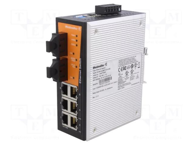 Switch Ethernet; managed; Number of ports: 8; Usup: 12÷45VDC; IP30 WEIDMÜLLER 1344770000