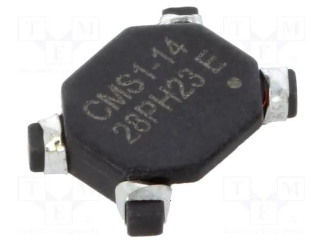 Inductor: common mode; SMD; 205uH; 850mA; 9.4x7.2x2.6mm; 186mΩ EATON ELECTRONICS CMS1-14-R
