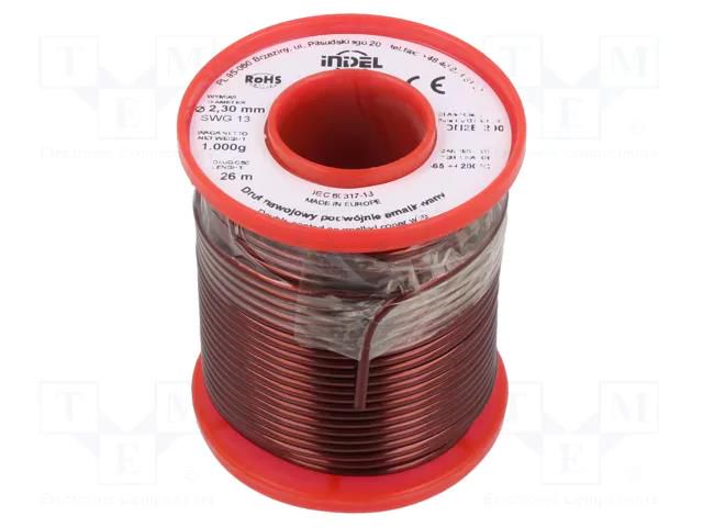 Coil wire; double coated enamelled; 2.3mm; 1kg; -65÷200°C INDEL DN2E2.30-1.00