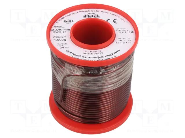Coil wire; double coated enamelled; 2.4mm; 1kg; -65÷200°C INDEL DN2E2.40-1.00
