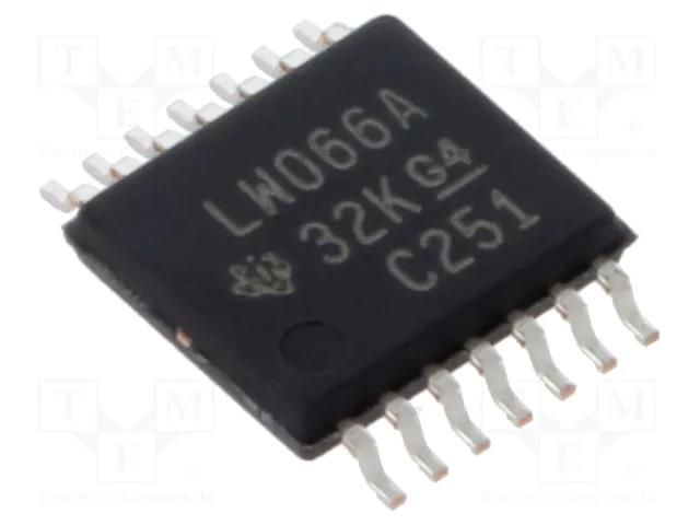 IC: analog switch; bilateral; Ch: 4; SMD; TSSOP14; 2÷5.5VDC; 74LV TEXAS INSTRUMENTS SN74LV4066APWR