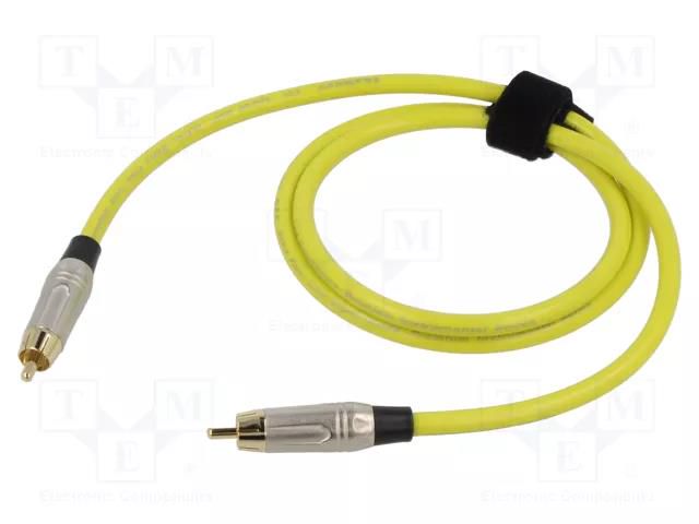 Cable; RCA plug,both sides; 1m; Plating: gold-plated; yellow TASKER TAS-TK501PSF-G