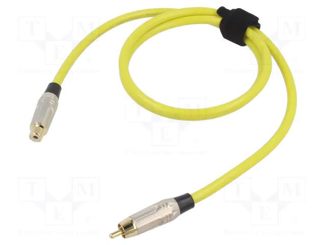Cable; RCA socket,RCA plug; 1m; Plating: gold-plated; yellow TASKER TAS-TK511PSF-G