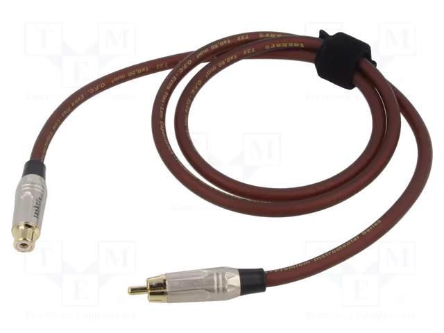 Cable; RCA socket,RCA plug; 1m; Plating: gold-plated; brown TASKER TAS-TK511PSF-TB