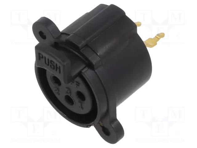 Connector: XLR; socket; female; 5A; PIN: 3; straight; soldering,THT CLIFF CP300284G