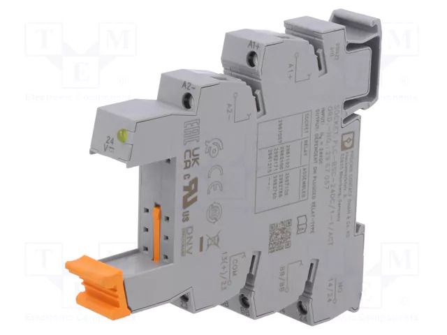 Socket; for DIN rail mounting; -40÷60°C; 14x80x94mm; 24VDC PHOENIX CONTACT PLC-BSC-24DC/1-1