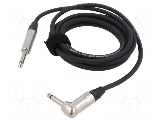 Cable; Jack 6,3mm 2pin plug,Jack 6.3mm 2pin angled plug; 9m TASKER TAS-NK119