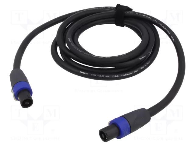 Cable; SpeakON female 4pin,both sides; 9m; black; Øcable: 9mm; PVC TASKER TAS-RF529