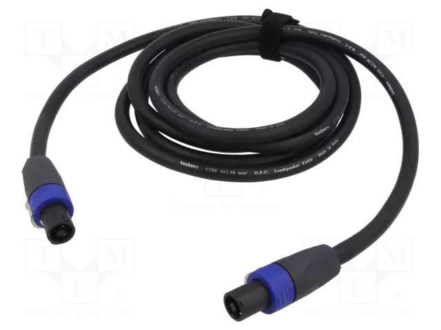 Cable; SpeakON female 4pin,both sides; 3m; black; Øcable: 10.8mm TASKER TAS-RF553