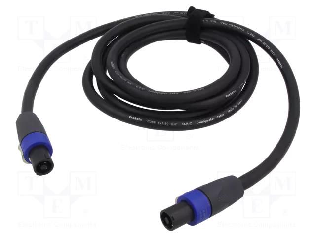 Cable; SpeakON female 4pin,both sides; 15m; black; Øcable: 10.8mm TASKER TAS-RF5515