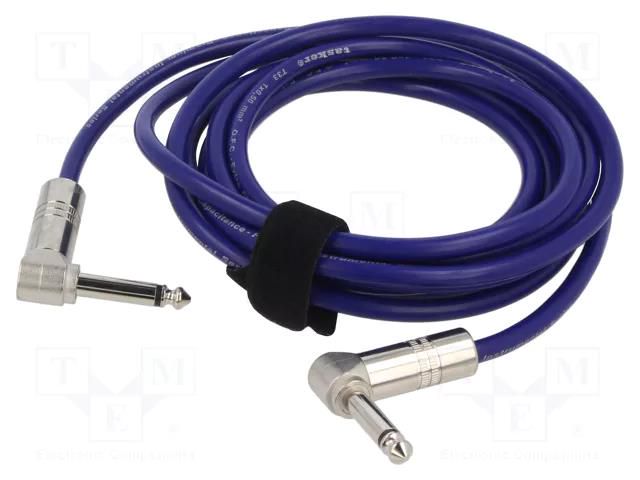 Cable; Jack 6,3mm 2pin plug,Jack 6.3mm 2pin angled plug; 9m TASKER TAS-TK119PSF-B