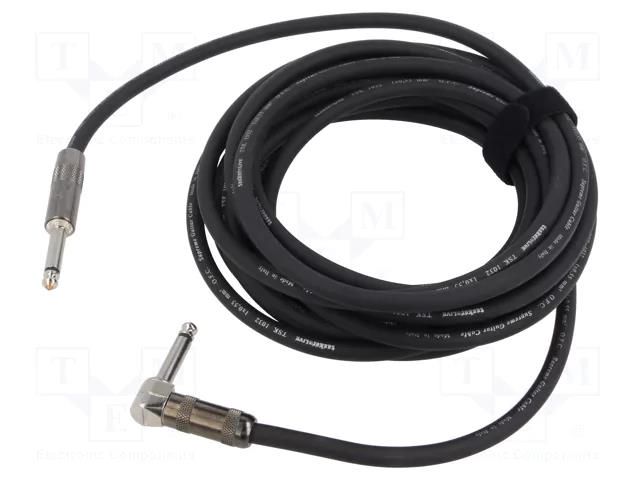 Cable; Jack 6,3mm 2pin plug,Jack 6.3mm 2pin angled plug; 6m TASKER TAS-TK156SS