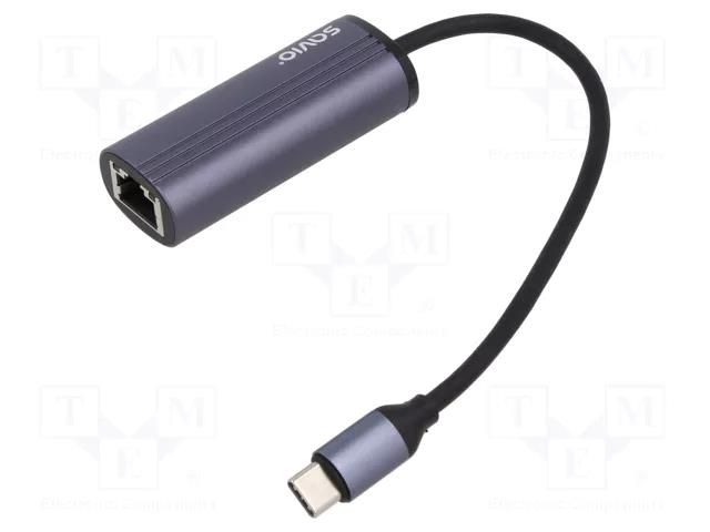 USB to Ethernet adapter; USB 3.1; PnP; grey; 0.18m; aluminium SAVIO SAVAK-56